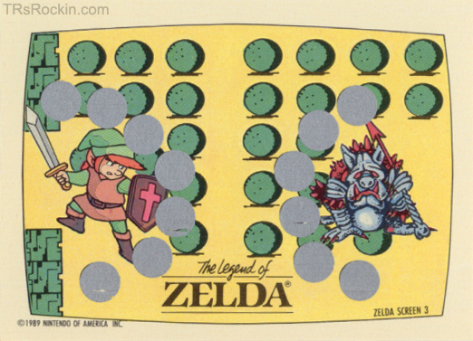Scratch Card (Zelda Screen 3) by TOPPS, USA 1989.