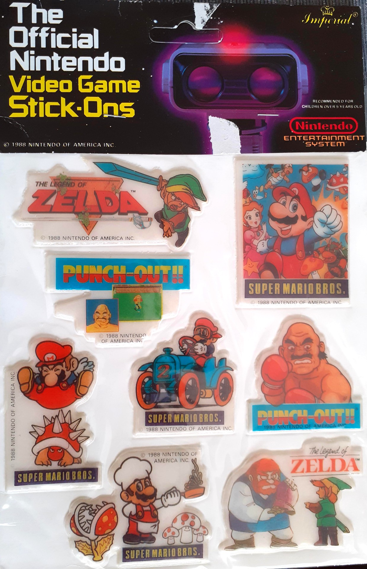 Nintendo Stick-Ons by Imperial, USA 1988.