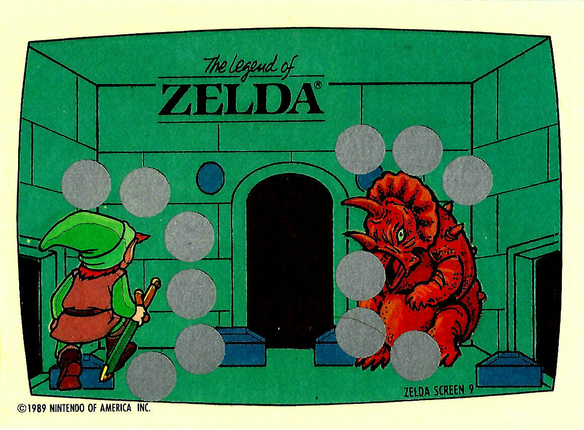 Scratch Card (Zelda Screen 9) by TOPPS, USA 1989.