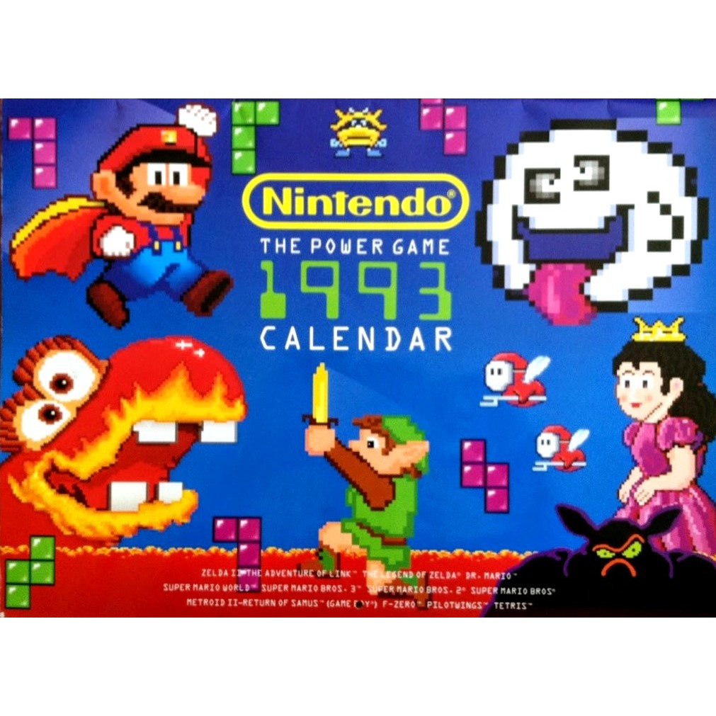 Nintendo The Power Game 1993 Calendar, USA 1993.