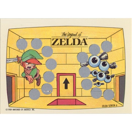 Zelda Scratch Off Card (Zelda Screen 6) by TOPPS, USA 1989.