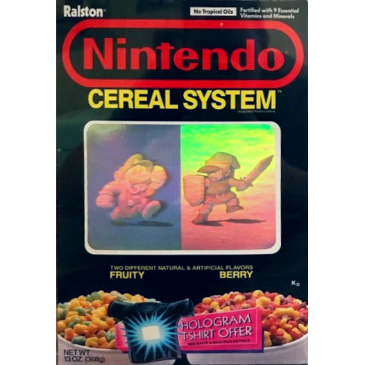 Nintendo Cereal System (Hologram T-Shirt) by Ralston, USA 1988.