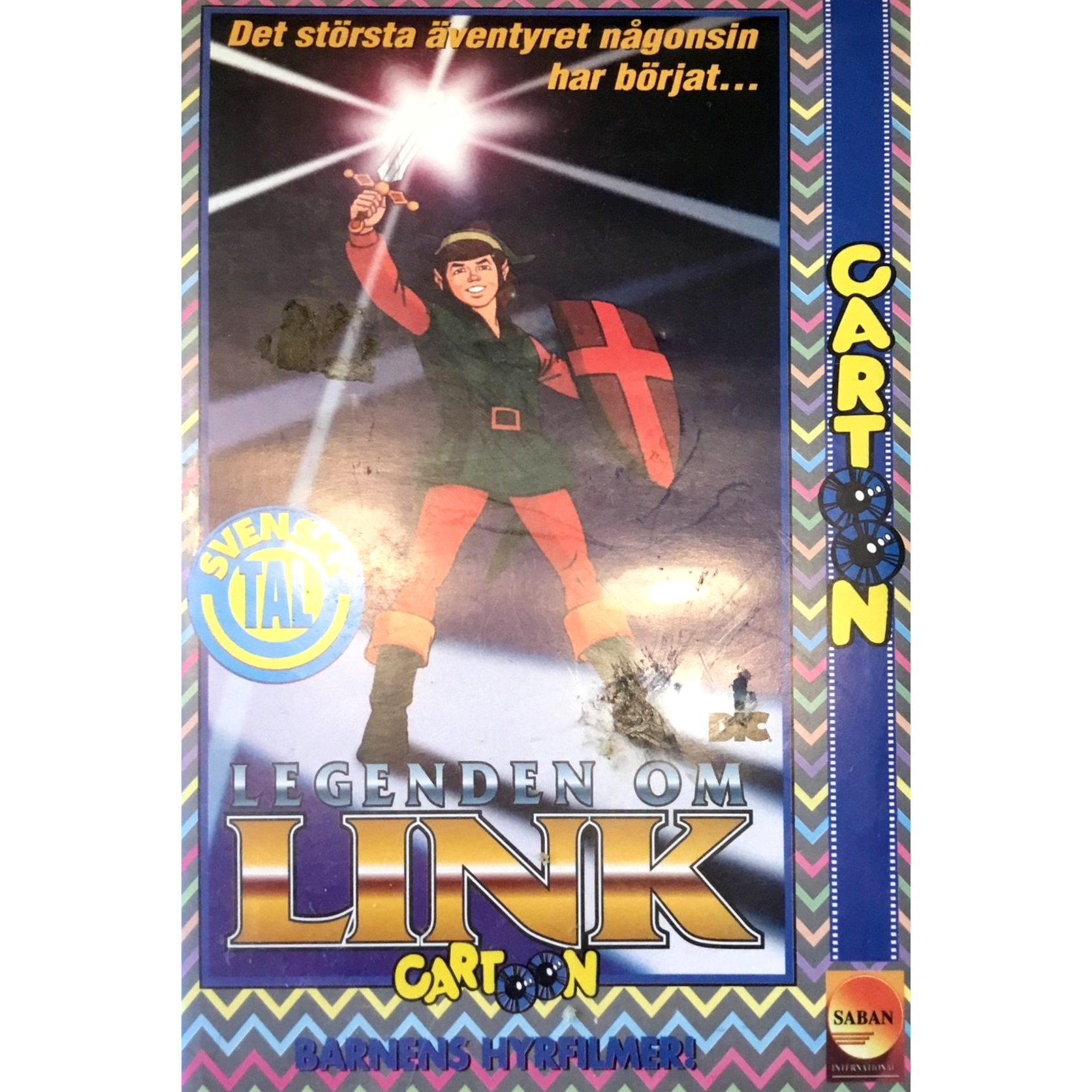 Legenden om Link Hyrfilm VHS by Cartoon Video Film, Sweden 1989.